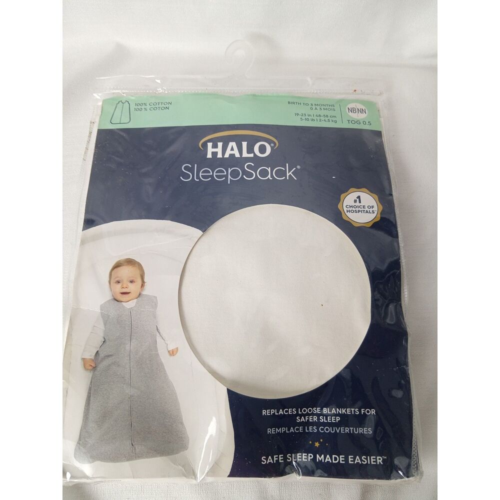 HALO SleepSack Wearable Blanket Newborn 0-3 Months Cotton White